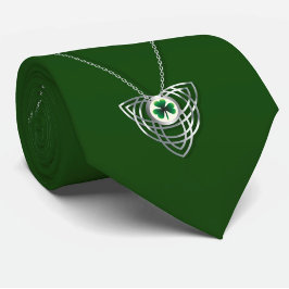 シャムロックアンドケルト結び目模様St patricks day ネクタイ
