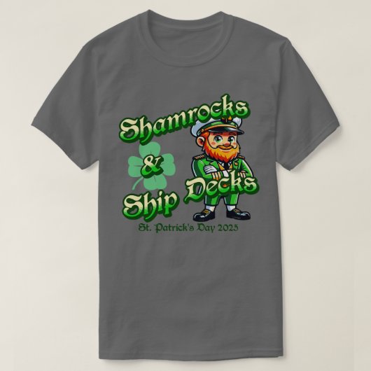 シャムロックアンドシップ・デックス・クルーズ衣服St patricksD Tシャツ (デザイン正面)