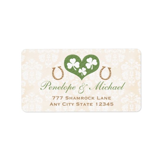シャムロックアンドホースシュー差出人住所ラベル ラベル (正面)