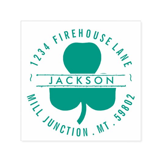 シャムロックインサークルセルフインク差出人住所スタンプ セルフインキングスタンプ (デザイン)