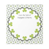 シャムロックインスパイアセロパーソナライズされたト ノートパッド (正面)