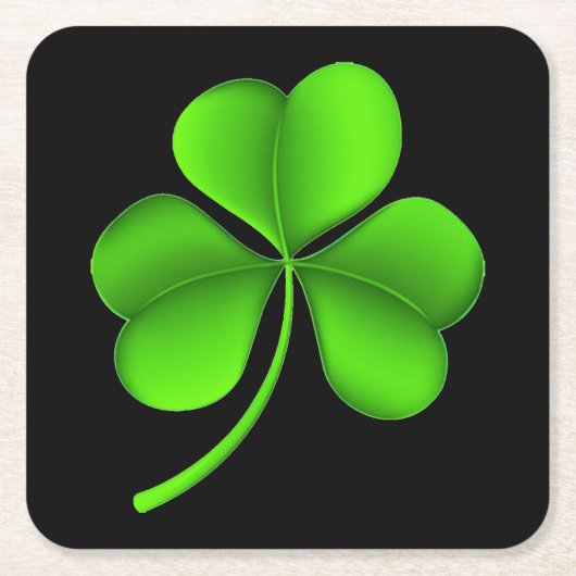 シャムロックオンブラックコアスタント スクエアペーパーコースター (正面)