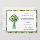 シャムロックカトリックのアイルランドのケルト十字の弔意 サンキューカード (正面)