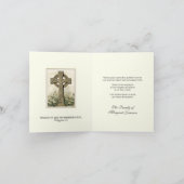 シャムロックカトリックのアイルランドのケルト十字の弔意 サンキューカード (内部)