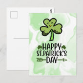 シャムロックカードでサンパトリックの日を楽しむ ポストカード (正面/裏面)