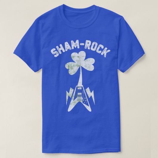 シャムロックギターギタリストst patricks dayレット tシャツ (デザイン正面)
