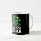 シャムロッククラッシャーSt patricks dayモンスタートラック コーヒーマグカップ (正面右)