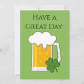 シャムロッククローバーが描かれたアイルランドのビアマグ | 名入れ・メッセージ入り シーズンカード (正面)