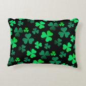 シャムロッククローバーアイリッシュグモダンリーン&ブラック アクセントクッション (裏面)