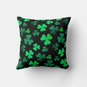 シャムロッククローバーアイリッシュグモダンリーン&ブラック クッション (裏面)