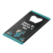 シャムロッククローバーアイリッシュハッピーセントパトリックの日 クレジットカード栓抜き (裏面アングル)