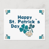 シャムロッククローバーアイリッシュハッピーセントパトリックの日 シーズンポストカード (正面)