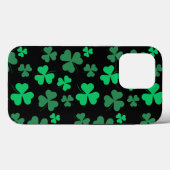 シャムロッククローバーグリーンとブラックモダンSt patricks Case-Mate iPhoneケース (裏面 (横))