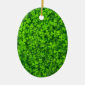 シャムロッククローバーグリーンアイリッシュシンボルアイルランド セラミックオーナメント (正面)