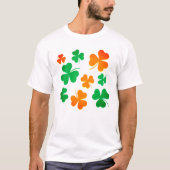 シャムロッククローバーグリーンオレンジアイリッシュSt patricks day Tシャツ (正面)