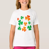 シャムロッククローバーグリーンオレンジアイリッシュSt patricks day Tシャツ (正面)