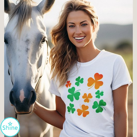 シャムロッククローバーグリーンオレンジアイリッシュSt patricks day Tシャツ