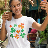 シャムロッククローバーグリーンオレンジアイリッシュSt patricks day Tシャツ