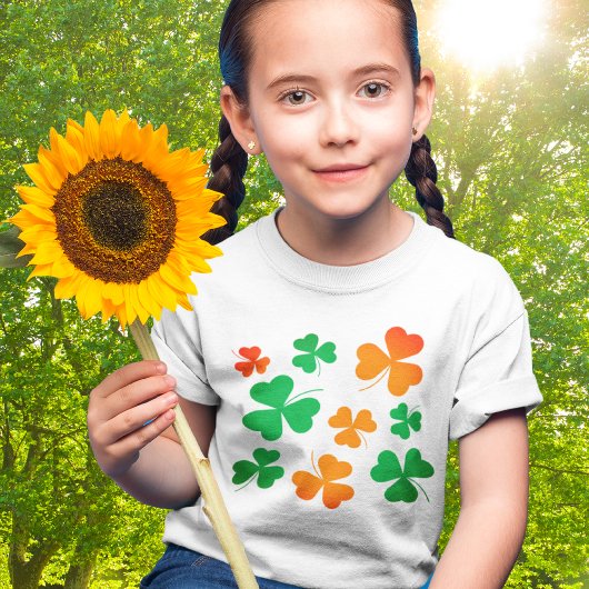 シャムロッククローバーグリーンオレンジアイリッシュSt patricks day Tシャツ