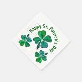 シャムロッククローバーグリーンサンパトリックの日パーティー スタンダードカクテルナプキン (角)