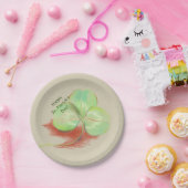 シャムロッククローバーパステルスケッチセントパトリックの日 ペーパープレート (パーティー)