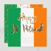 シャムロッククローバーパターンハッピーセントパトリックの日 シーズンカード (正面/裏面)