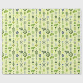 シャムロッククローバーフローラミニマリストパターン ラッピングペーパー (フラット)