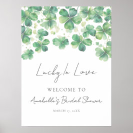 シャムロッククローバーブライダルシャワーウェルカムサイン ポスター