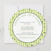 シャムロッククローバーマンダラセントパディの誕生日パーティー 招待状 (裏面)