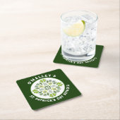 シャムロッククローバーマンダラセントパトリックの日パーティー スクエアペーパーコースター (インサイチュ)