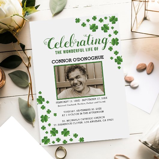 シャムロッククローバーメモリアル |アイルランドの葬儀 招待状