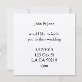 シャムロッククローバーリーフ結婚式招待状 招待状 (裏面)