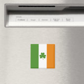 シャムロッククローバー付き聖パトリックの日アイルランド国旗 マグネット (インサイチュ (食洗機))