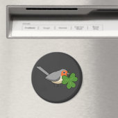 シャムロッククローバー漫画と可愛いロビン マグネット (インサイチュ (食洗機))