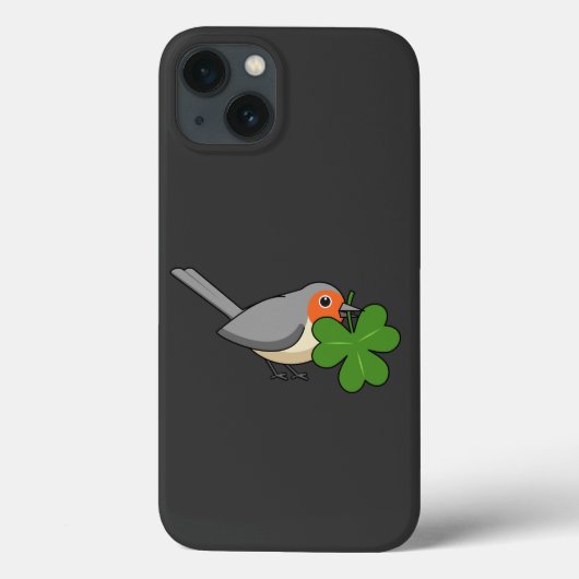 シャムロッククローバー漫画と可愛いロビン Case-Mate iPhoneケース (裏面)