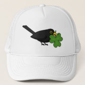 シャムロッククローバー漫画のかわいいブラックバード キャップ (正面)