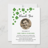 シャムロッククローバー | アイルランドの葬儀の写真ありがとう サンキューカード (正面)