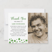 シャムロッククローバー | アイルランドの葬儀の写真ありがとう サンキューカード (正面)