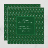 シャムロックグリーンクローバーパターンハッピーセントパトリックH シーズンカード (正面/裏面)