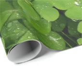 シャムロックグリーンクローバー雨粒ラッピング紙 ラッピングペーパー (ロールコーナー)