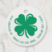 シャムロックグリーンフォーリーフクローバーラッキー誕生日 フェイバータグ (裏面)