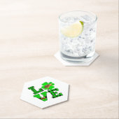 シャムロックグリーンプレイドラブシータートルセントパトリック ペーパーコースター (インサイチュ)