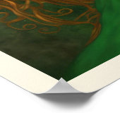 シャムロックグリーン&金ゴールドの女性のポートレート ポスター (角)