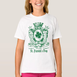 シャムロックコートオブアームクレストセントパトリックの日 Tシャツ