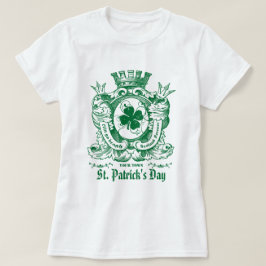 シャムロックコートオブアームクレストセントパトリックの日 Tシャツ