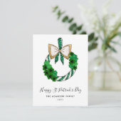シャムロックサンパトリックの日リースグリッター モダン シーズンカード (スタンド正面)