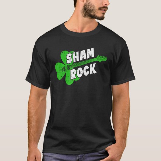 シャムロックシャムロックギターSt patricks day Tシャツ (正面)