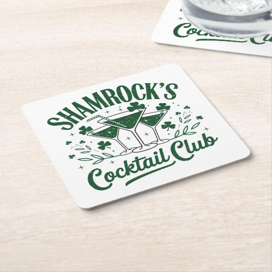 シャムロックスカクテルクラブ スクエアペーパーコースター (アングル)