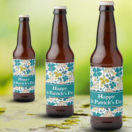 シャムロックスクローバーグリーン聖パトリックの日柄 ビールラベル