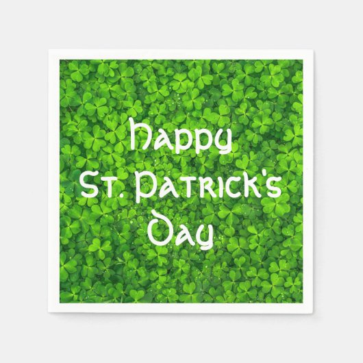 シャムロックスクロ葉ーバーズ聖パトリックの日パーティー スタンダードカクテルナプキン (正面)